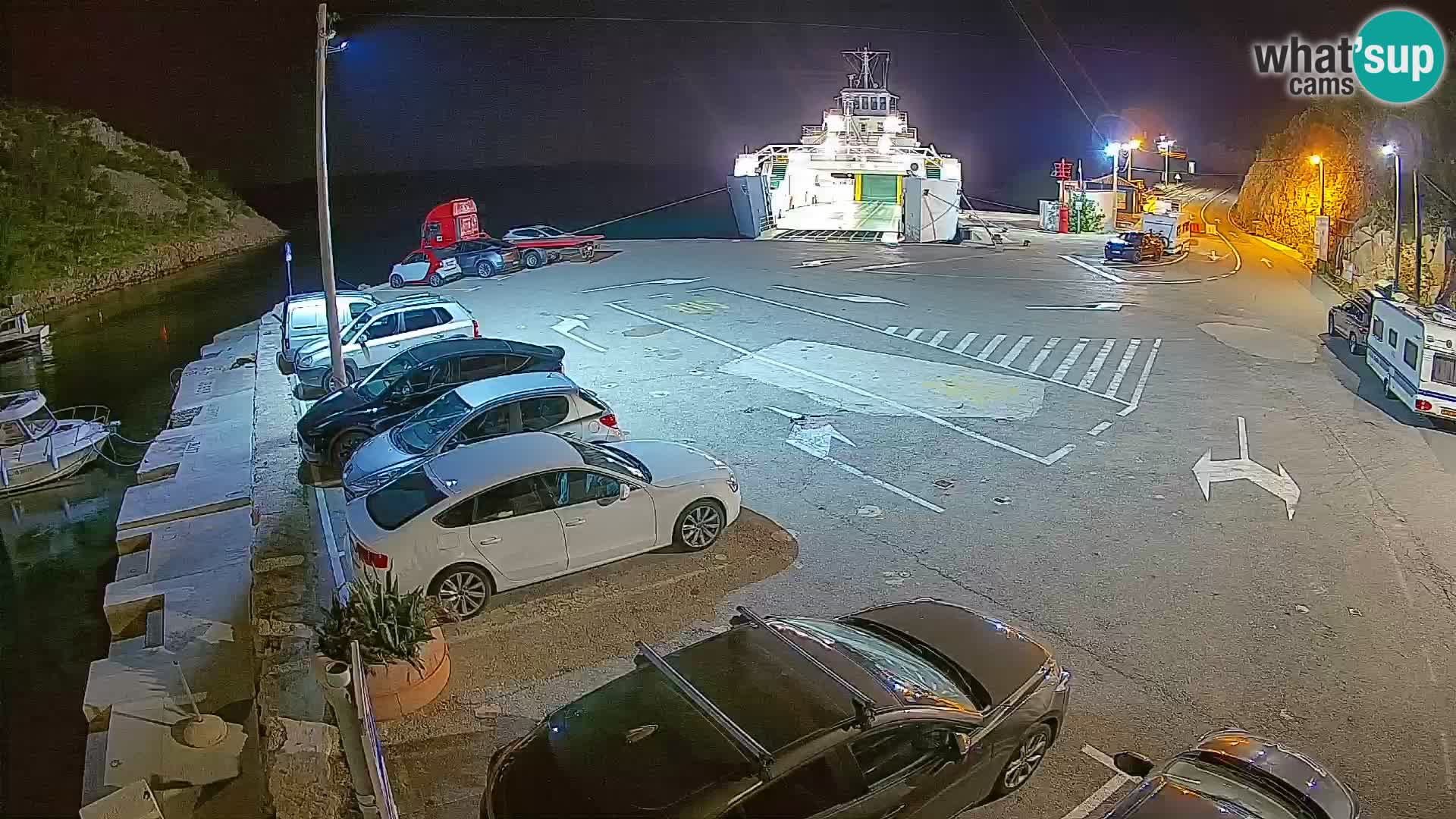 Webcam port de ferry de Prizna – vers l’île de Pag