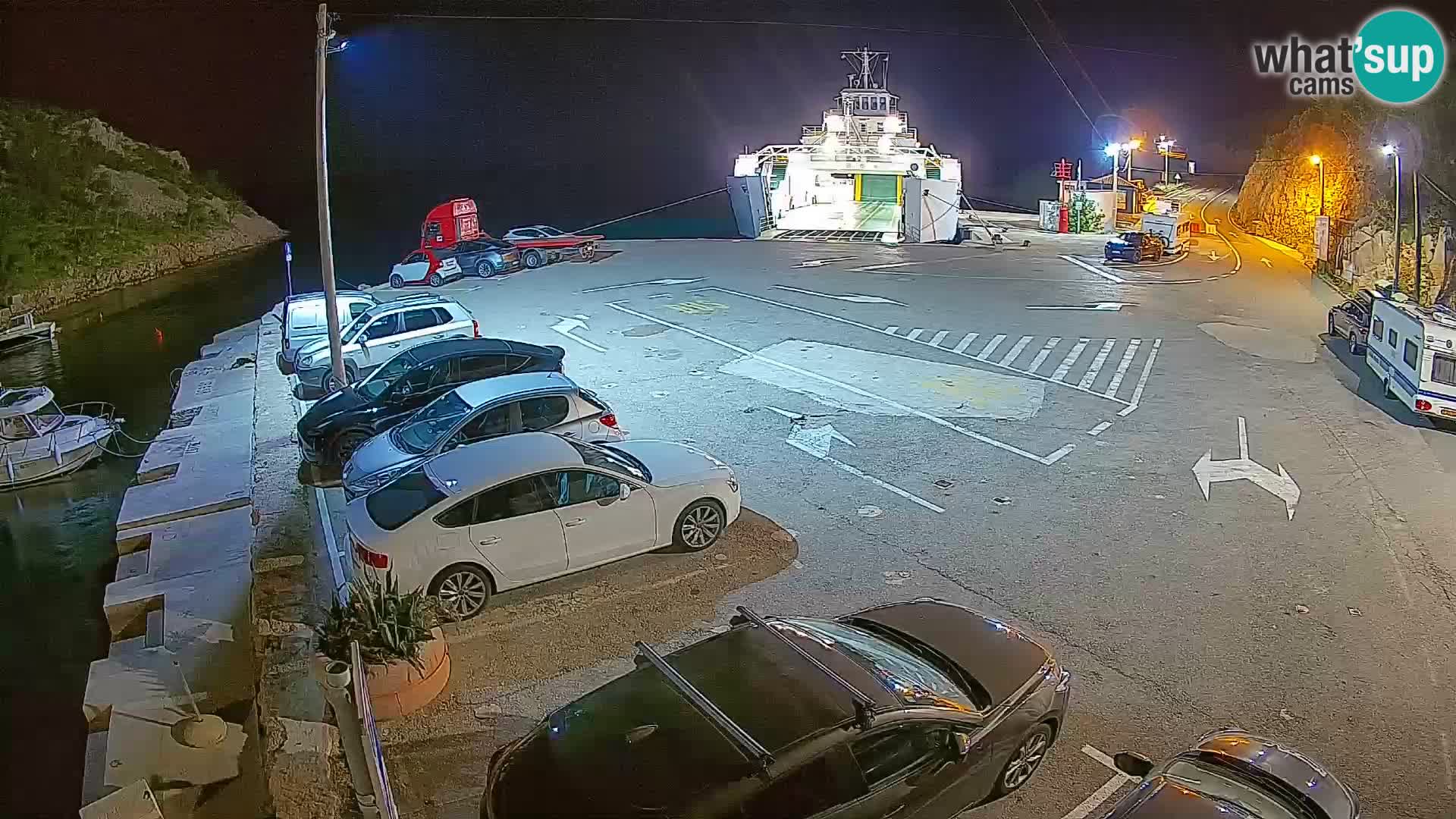 Webcam port de ferry de Prizna – vers l’île de Pag