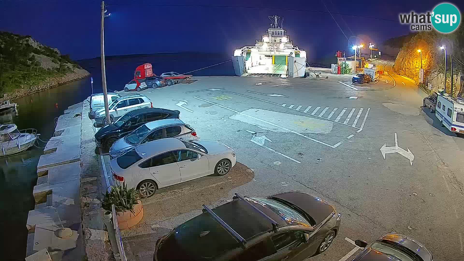 Webcam port de ferry de Prizna – vers l’île de Pag