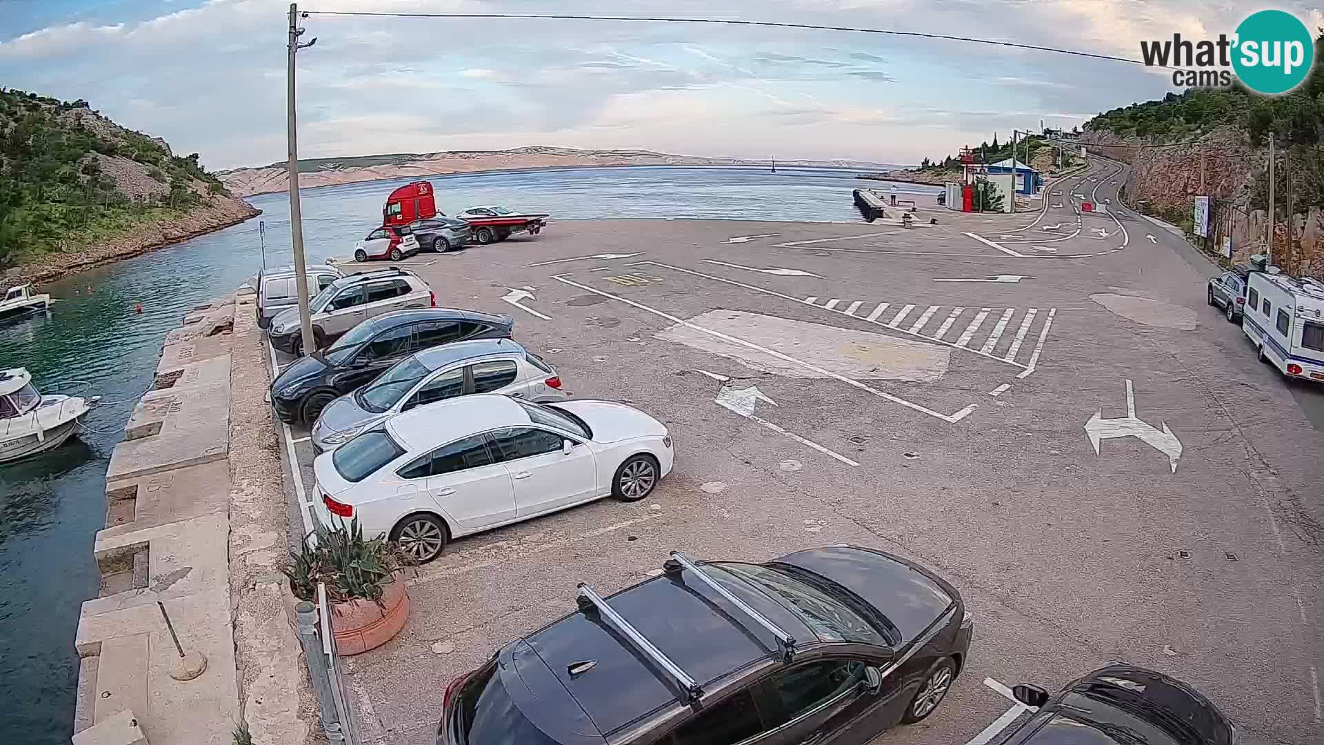 Webcam port de ferry de Prizna – vers l’île de Pag