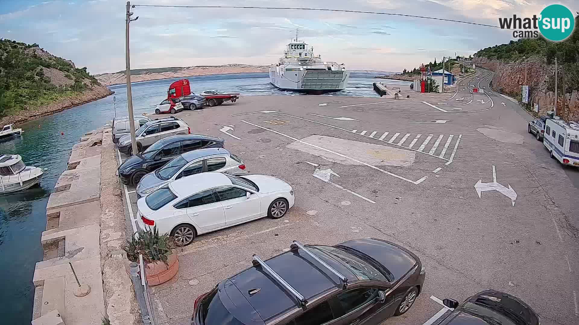 Webcam Fährhafen Prizna – zur Insel Pag