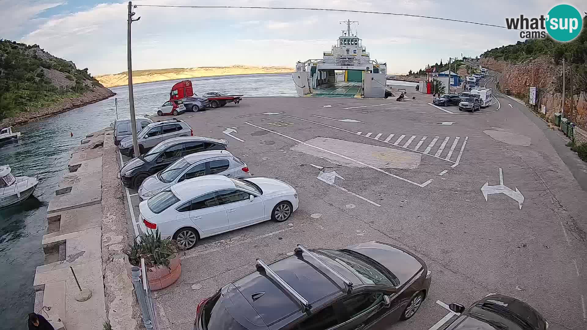 Webcam Fährhafen Prizna – zur Insel Pag
