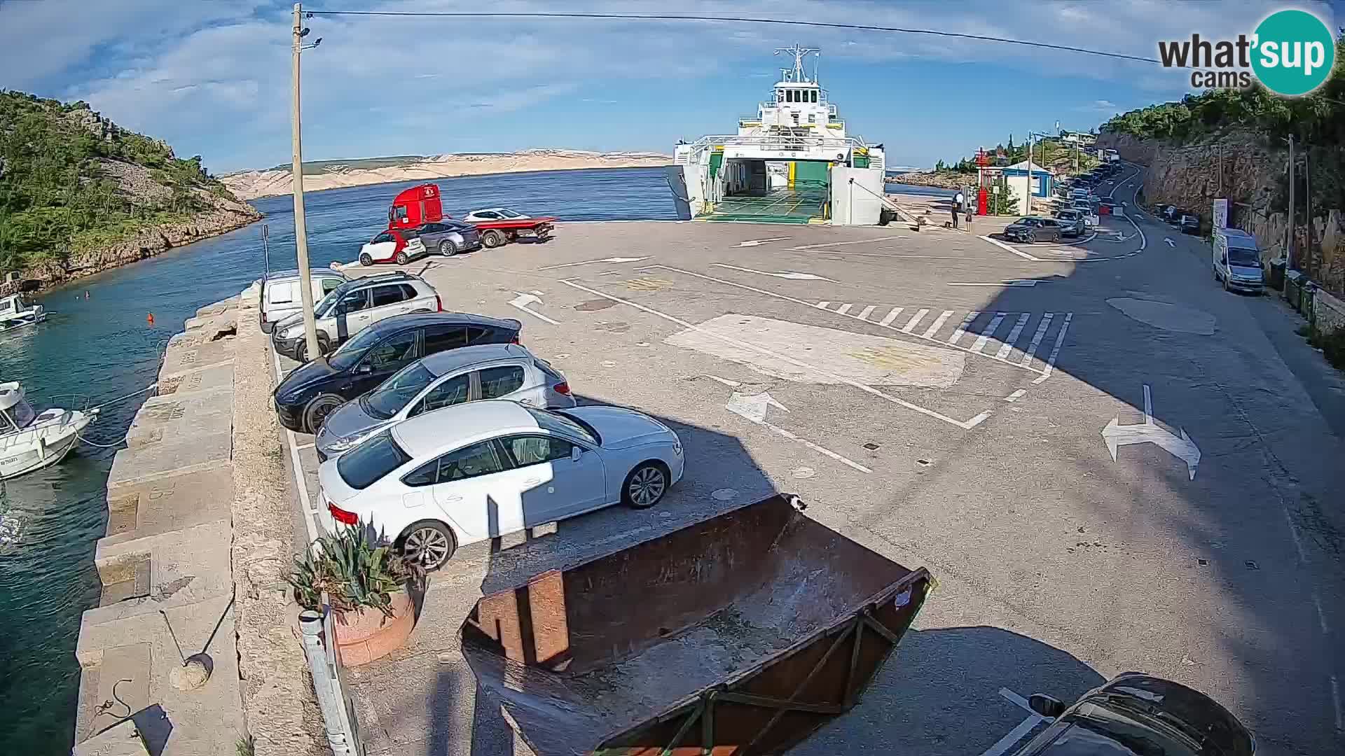 Webcam Prizna ferry port to Pag island