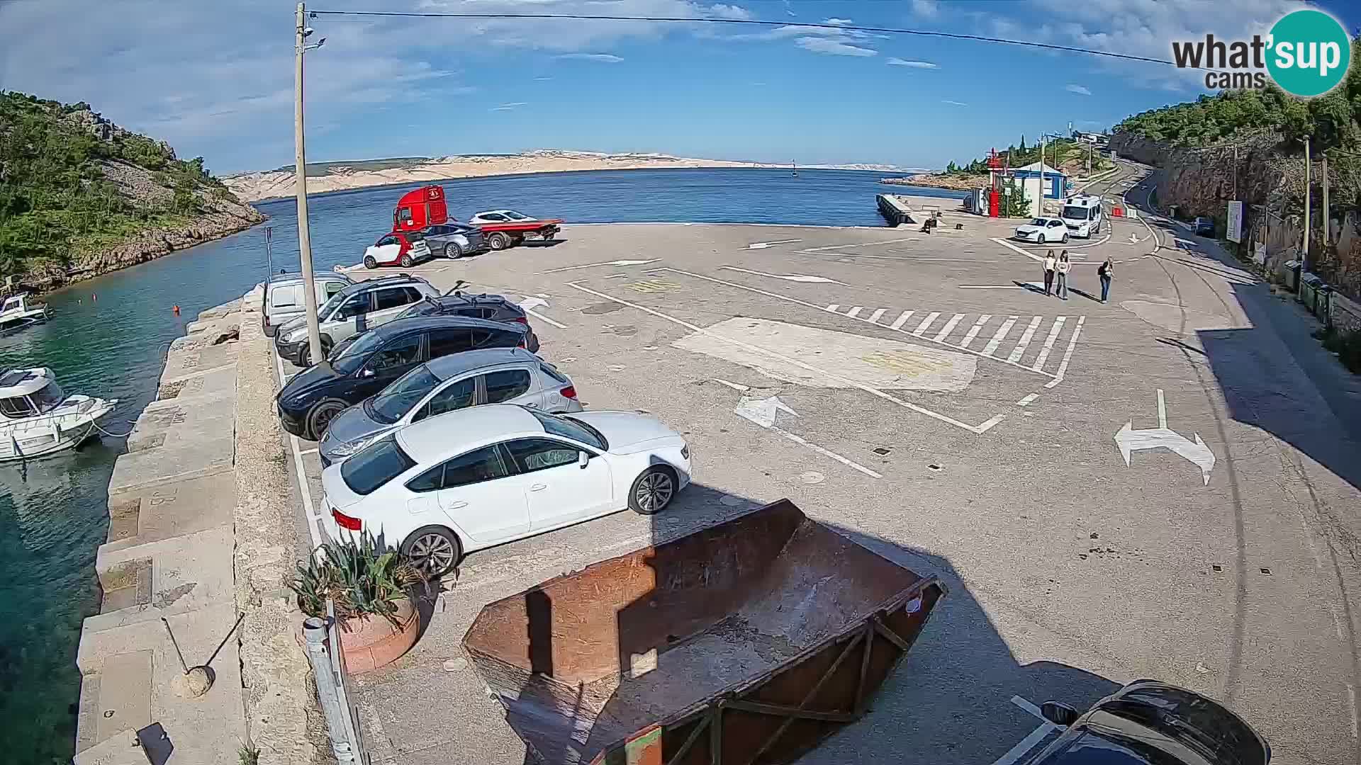 Webcam port de ferry de Prizna – vers l’île de Pag
