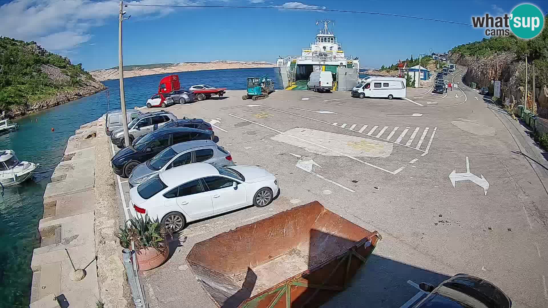 Webcam port de ferry de Prizna – vers l’île de Pag