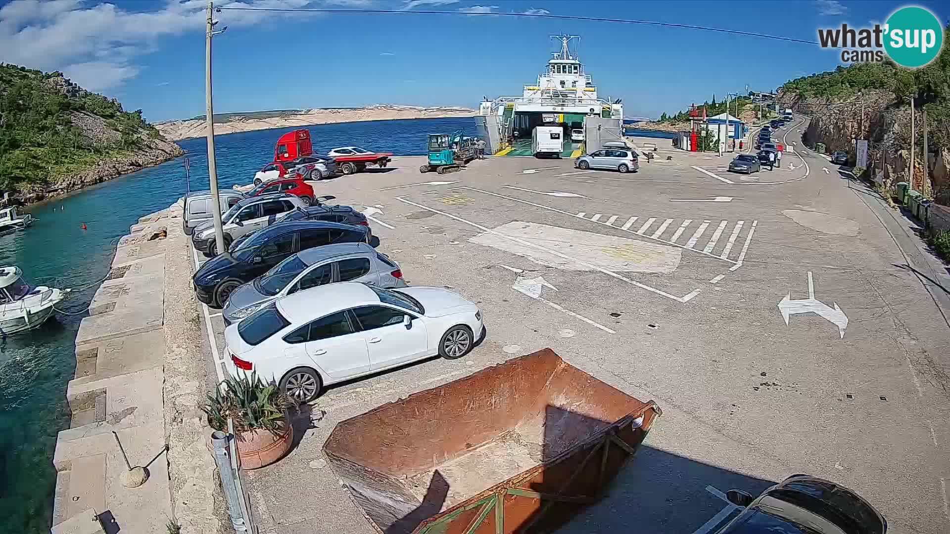 Webcam Prizna ferry port to Pag island
