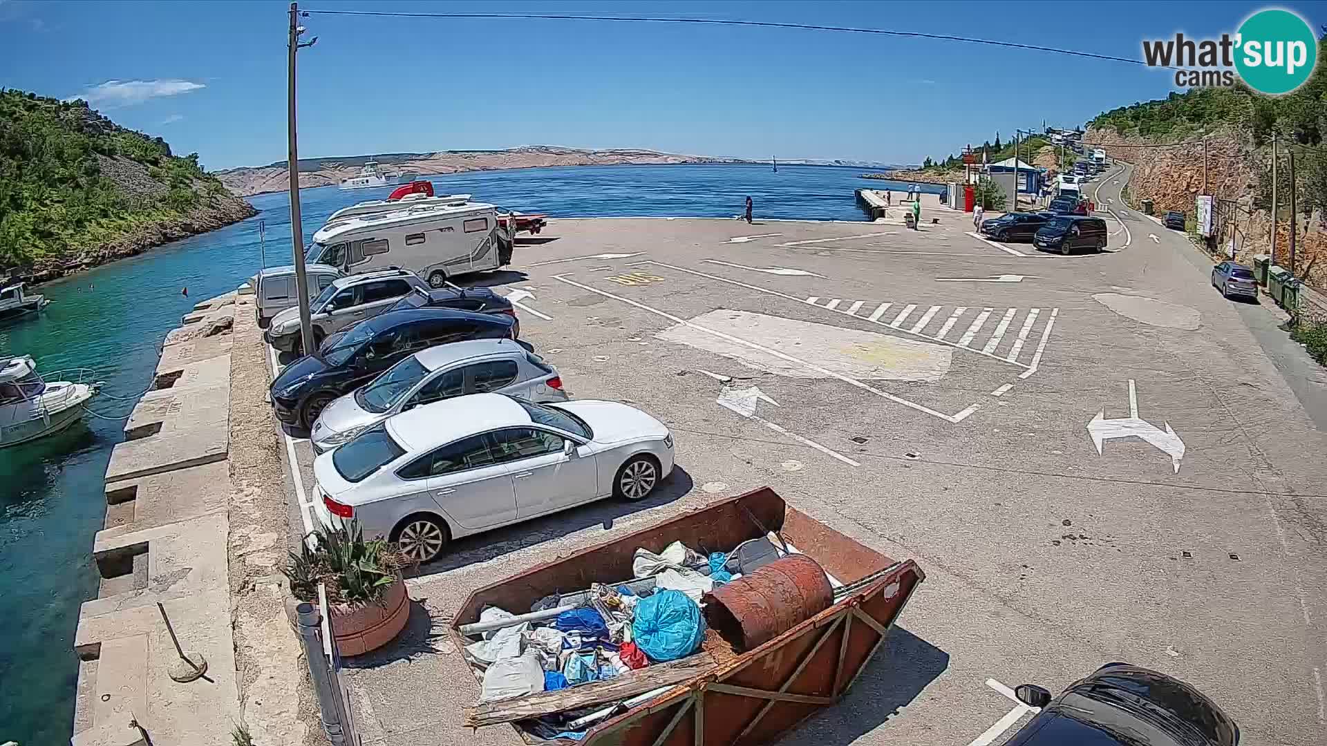 Webcam port de ferry de Prizna – vers l’île de Pag
