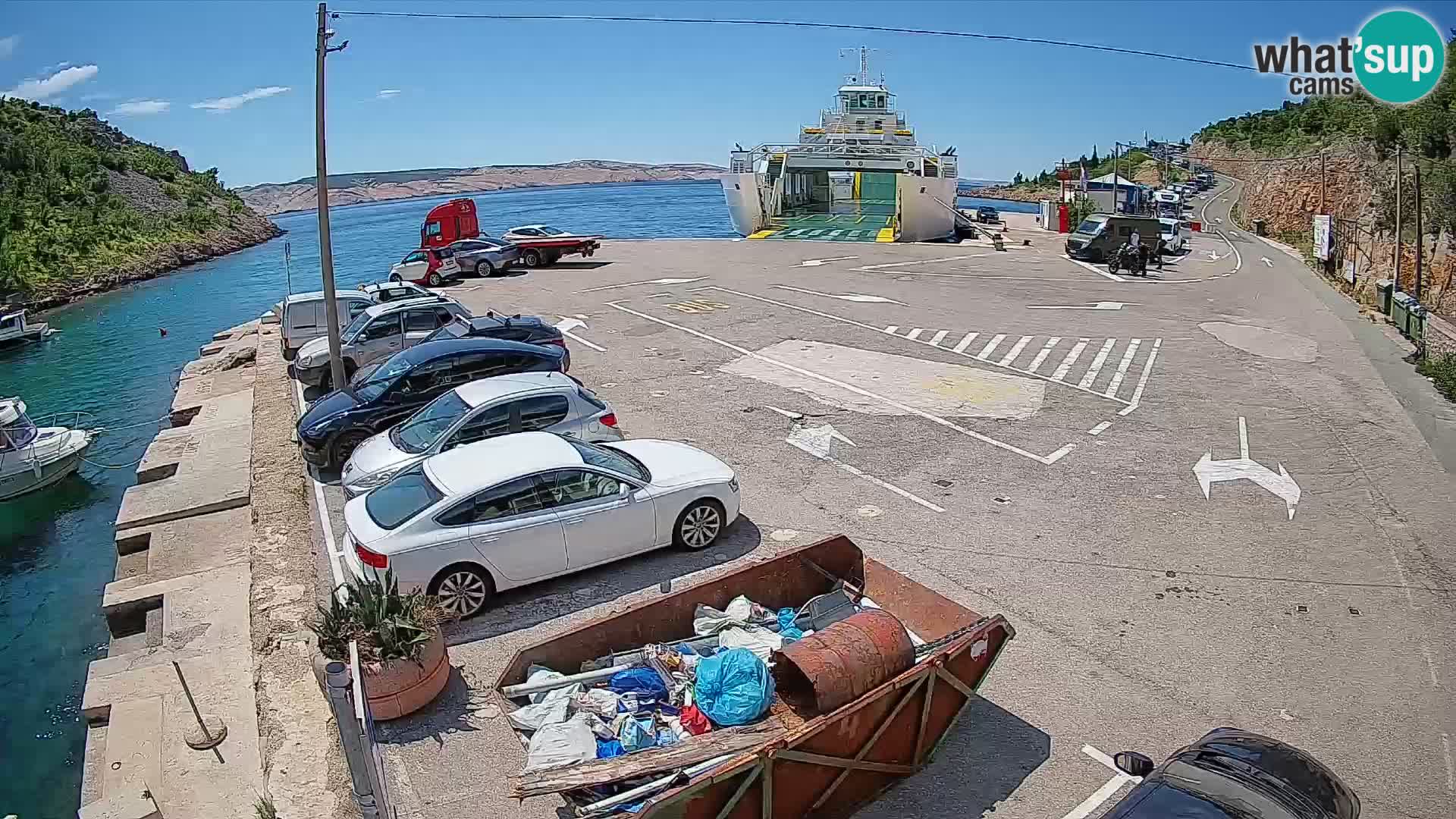 Webcam Fährhafen Prizna – zur Insel Pag