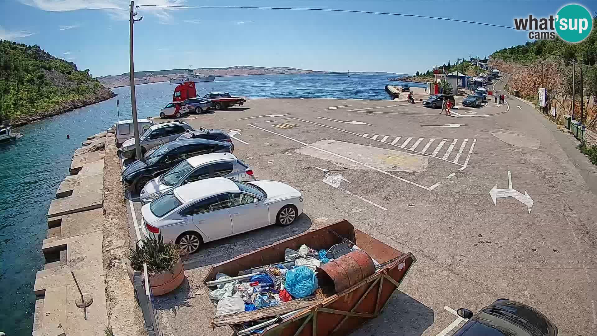 Webcam port de ferry de Prizna – vers l’île de Pag