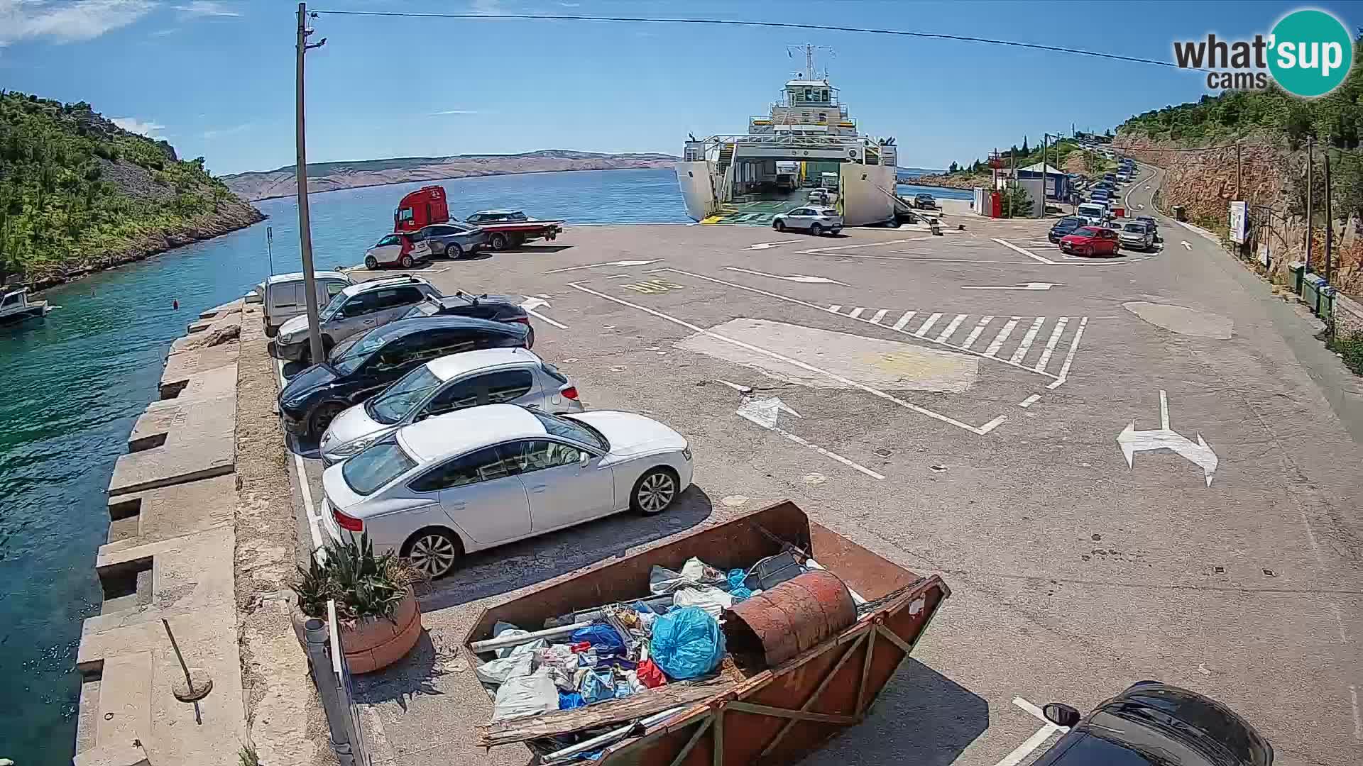 Webcam Fährhafen Prizna – zur Insel Pag