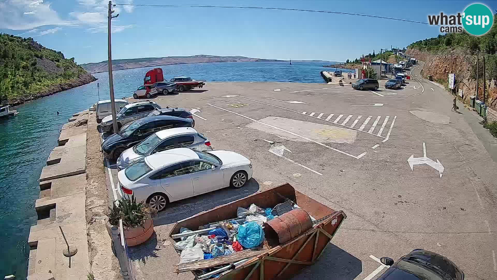 Webcam Fährhafen Prizna – zur Insel Pag