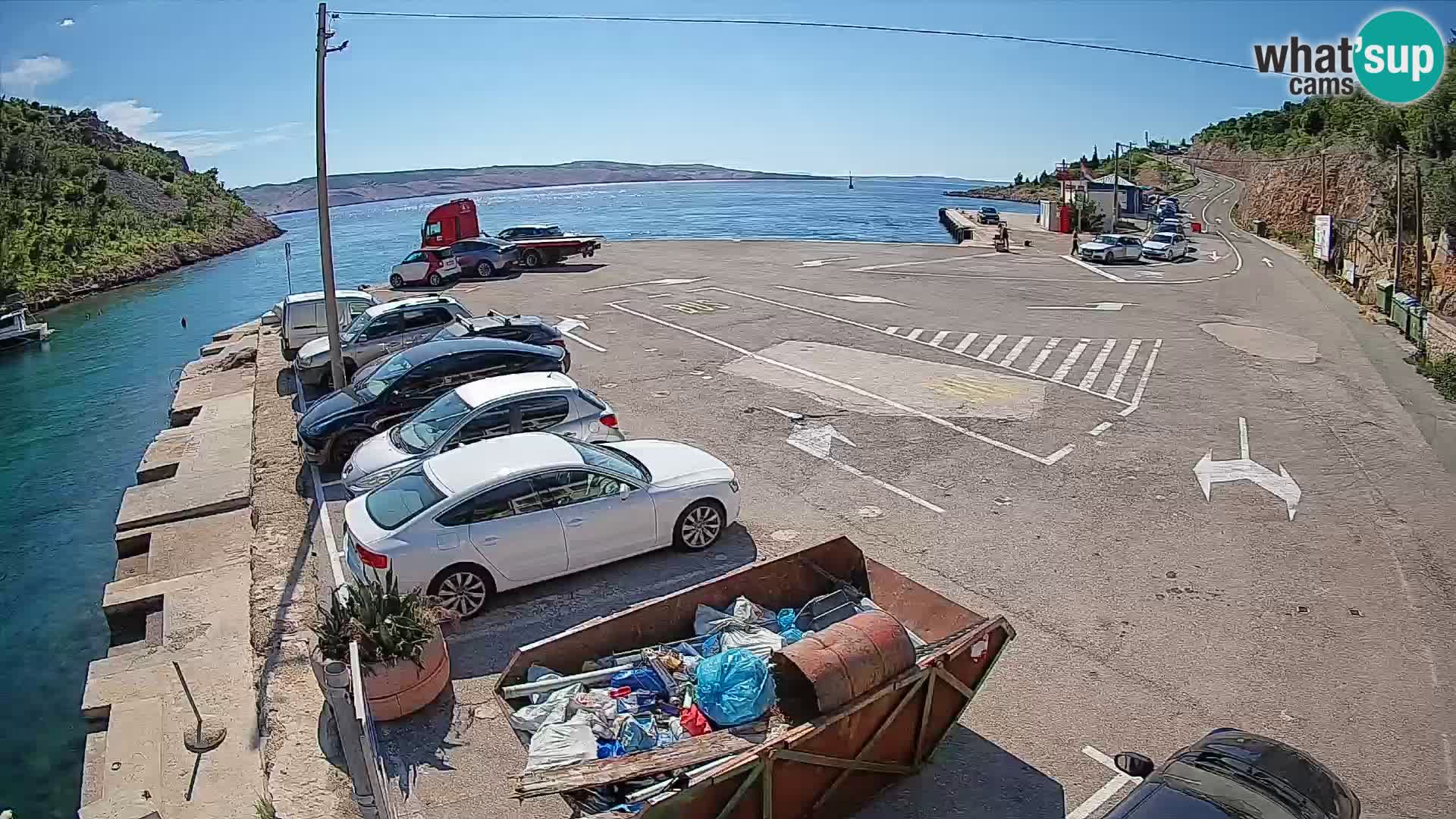 Webcam Prizna ferry port to Pag island