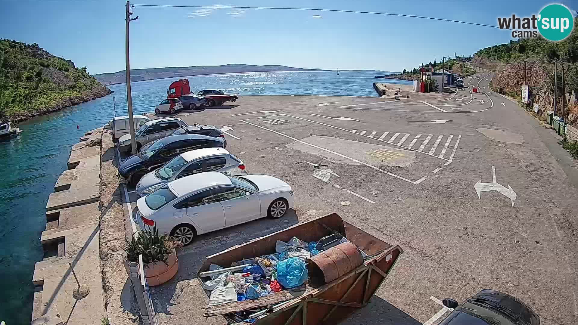 Webcam Prizna ferry port to Pag island
