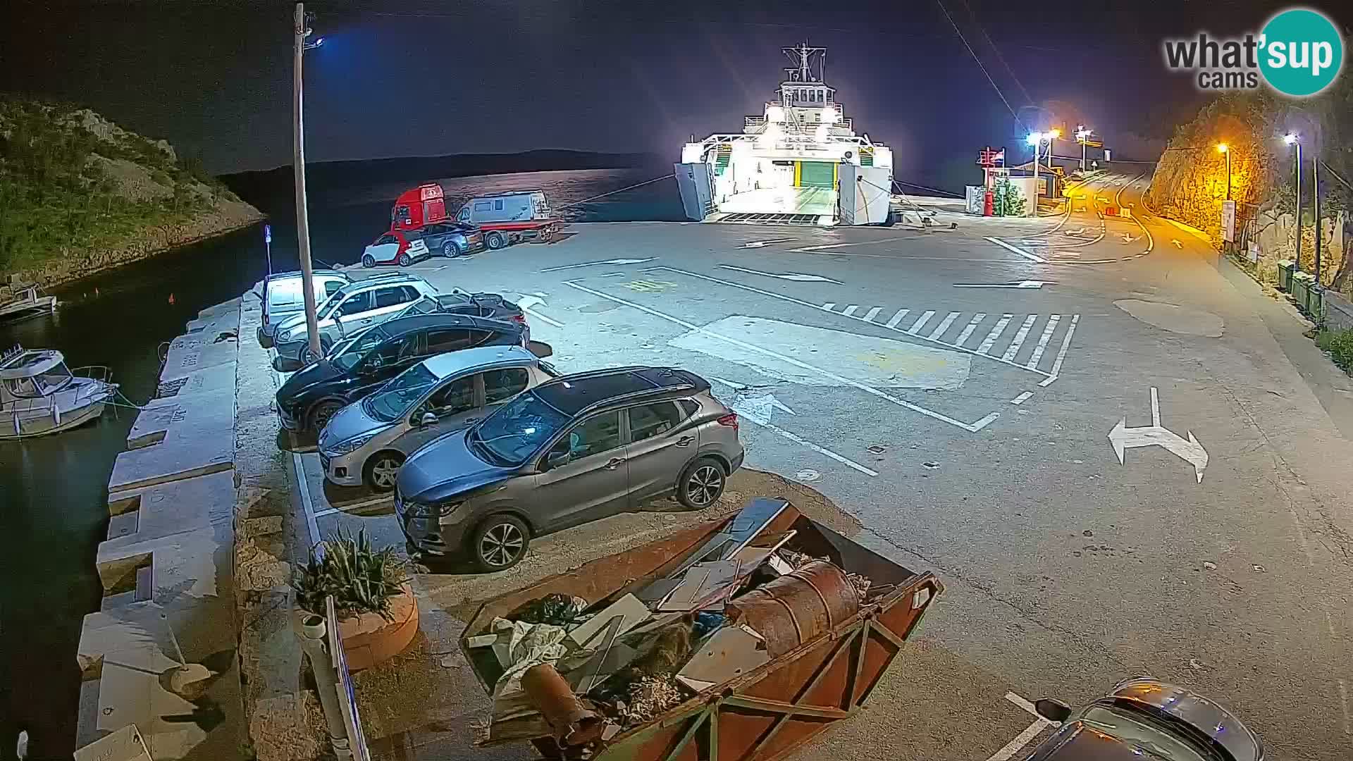 Webcam Prizna ferry port to Pag island