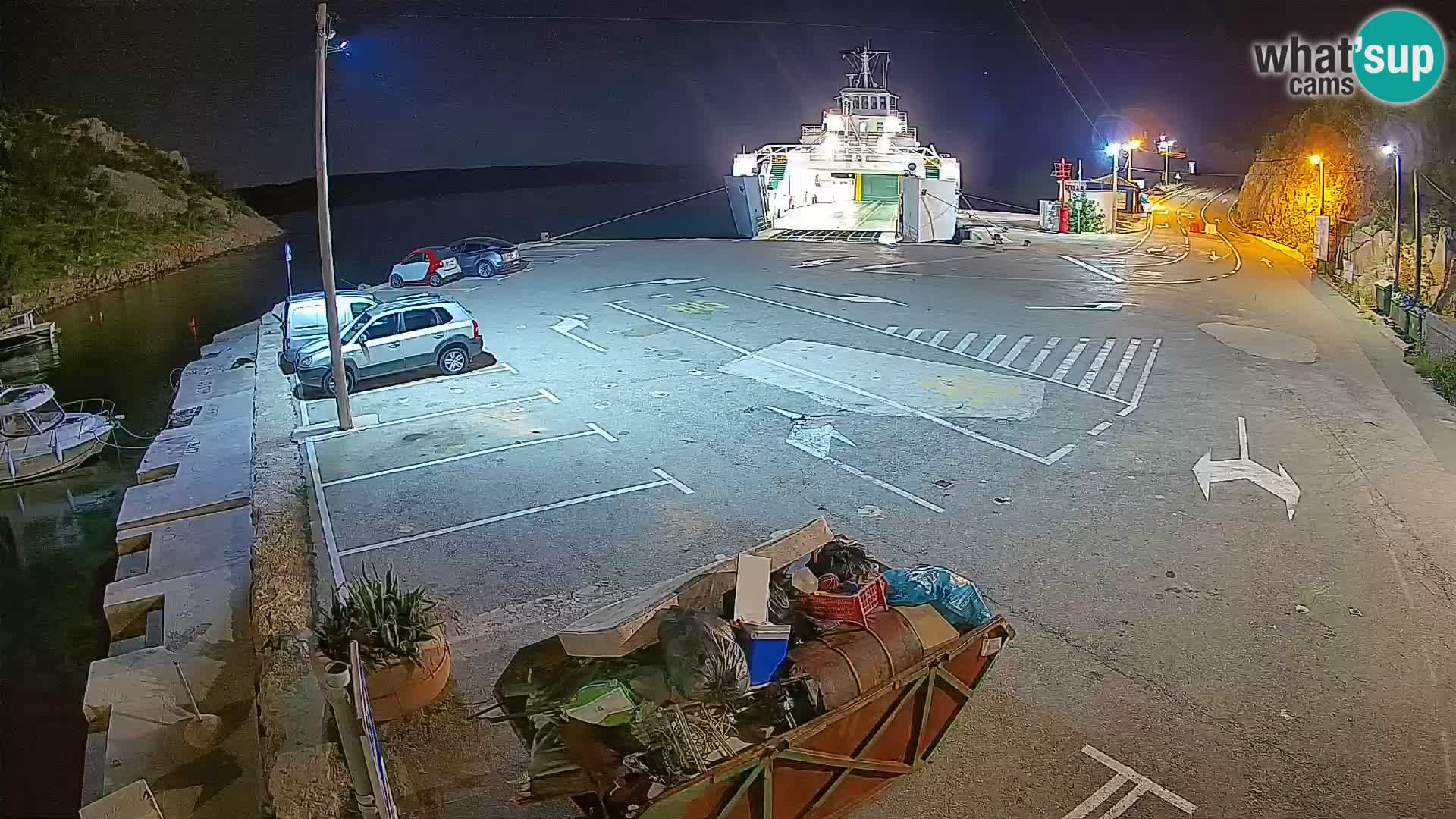 Webcam Prizna ferry port to Pag island