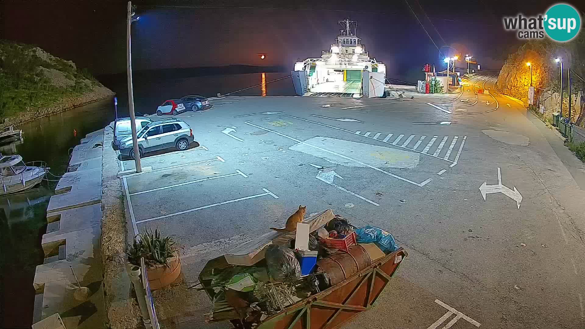 Webcam Fährhafen Prizna – zur Insel Pag