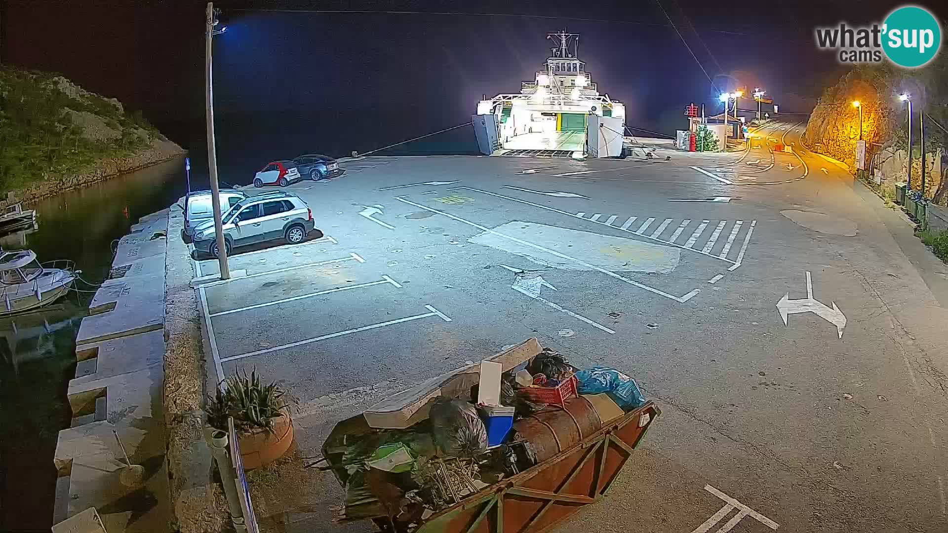 Webcam Prizna ferry port to Pag island
