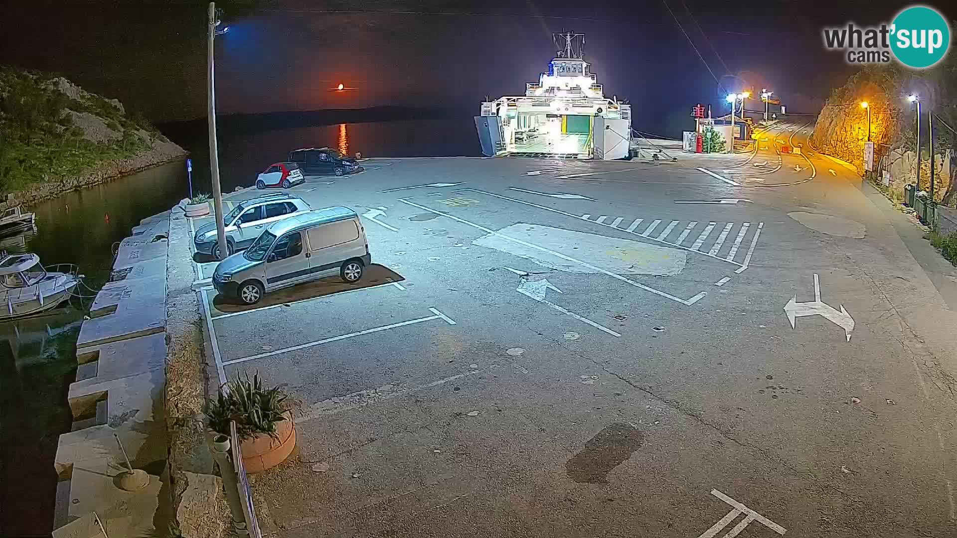 Webcam port de ferry de Prizna – vers l’île de Pag