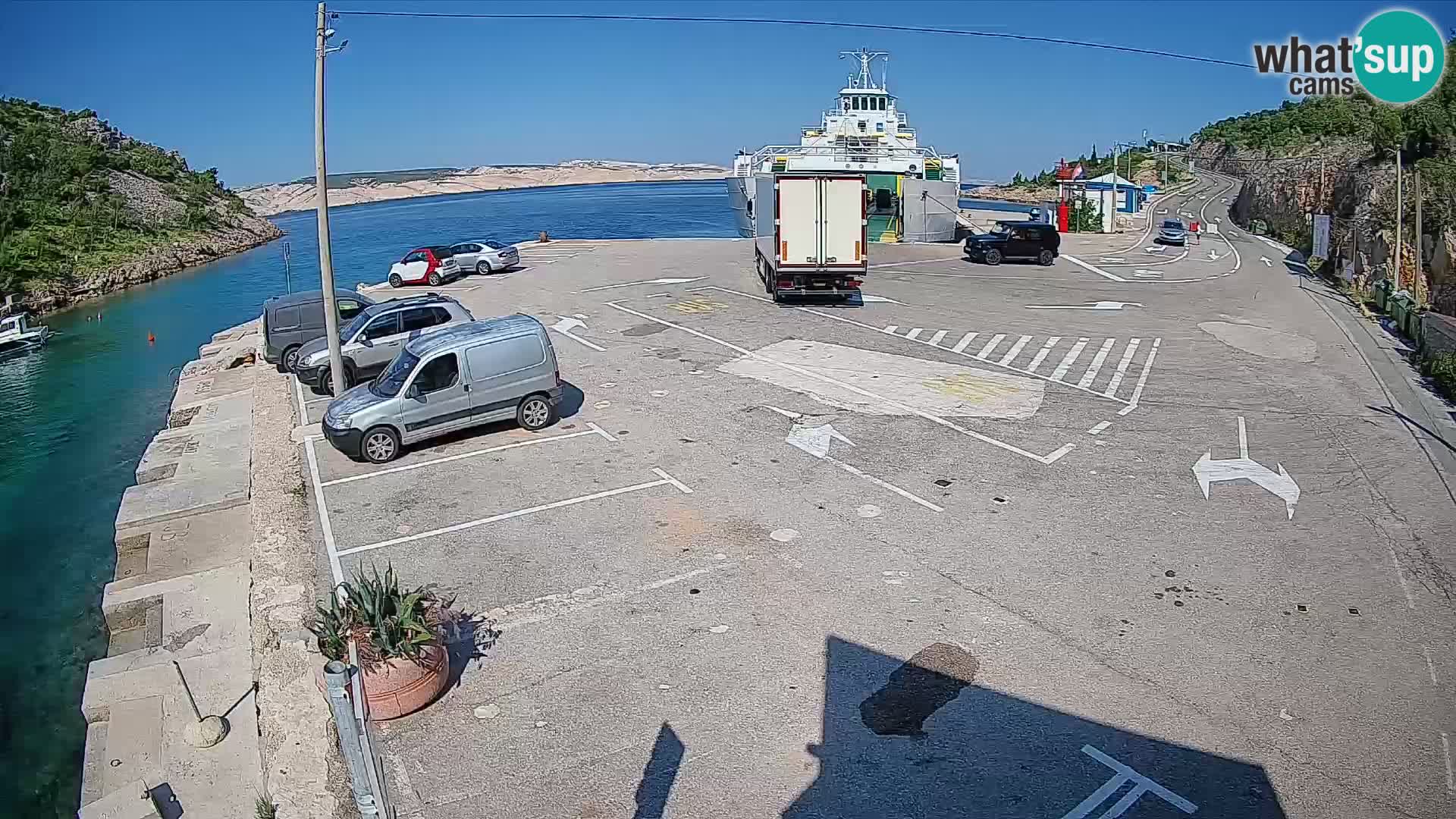 Webcam port de ferry de Prizna – vers l’île de Pag
