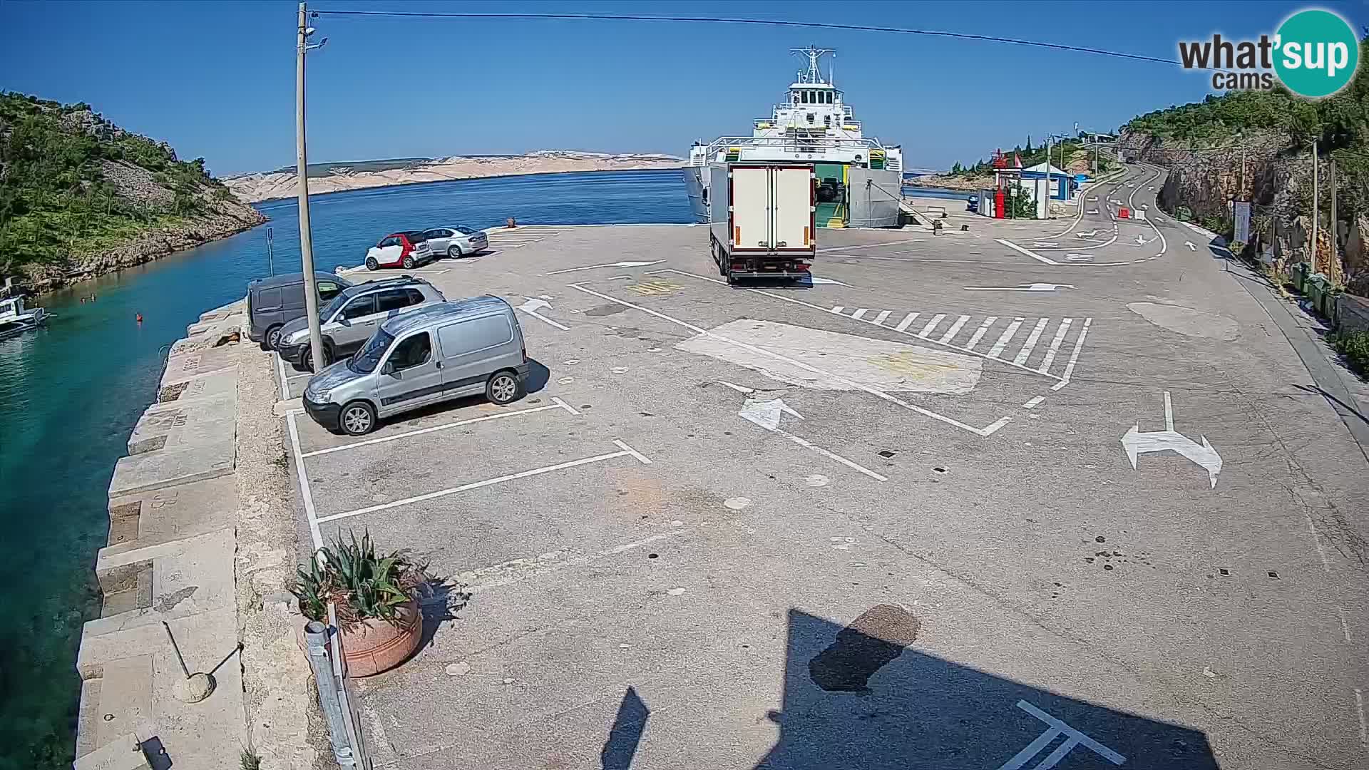 Webcam Fährhafen Prizna – zur Insel Pag