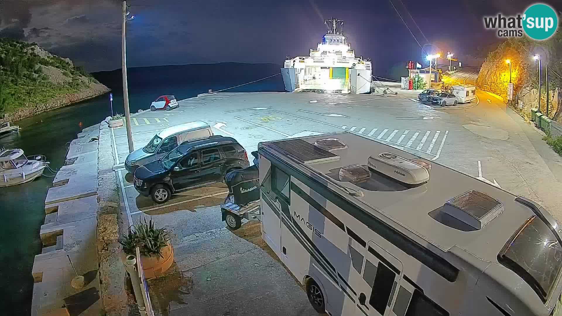 Webcam Fährhafen Prizna – zur Insel Pag