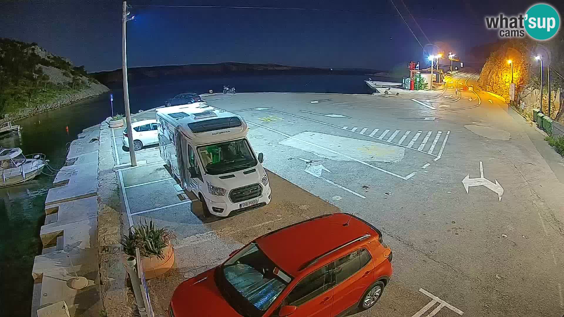 Webcam port de ferry de Prizna – vers l’île de Pag