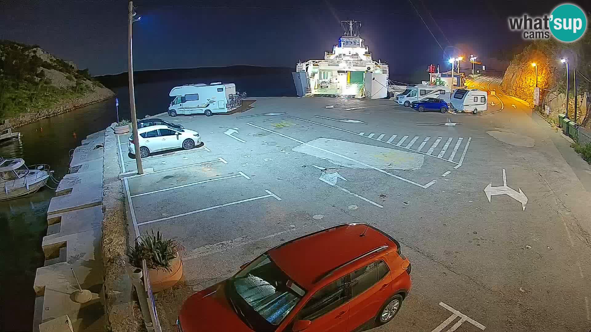 Webcam Prizna ferry port to Pag island