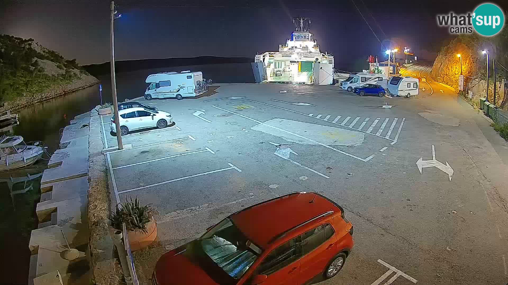 Webcam Prizna ferry port to Pag island