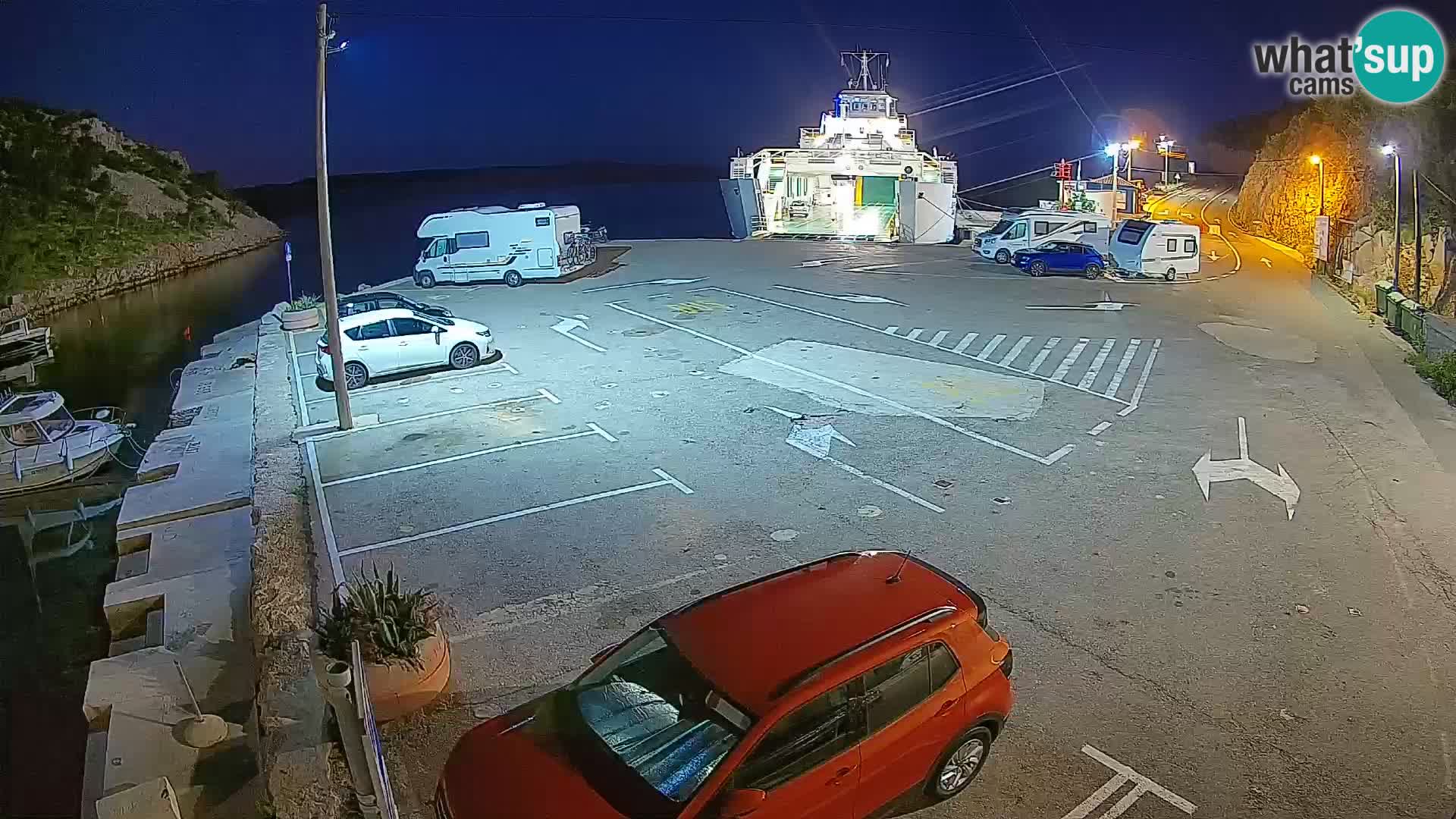 Webcam Prizna ferry port to Pag island