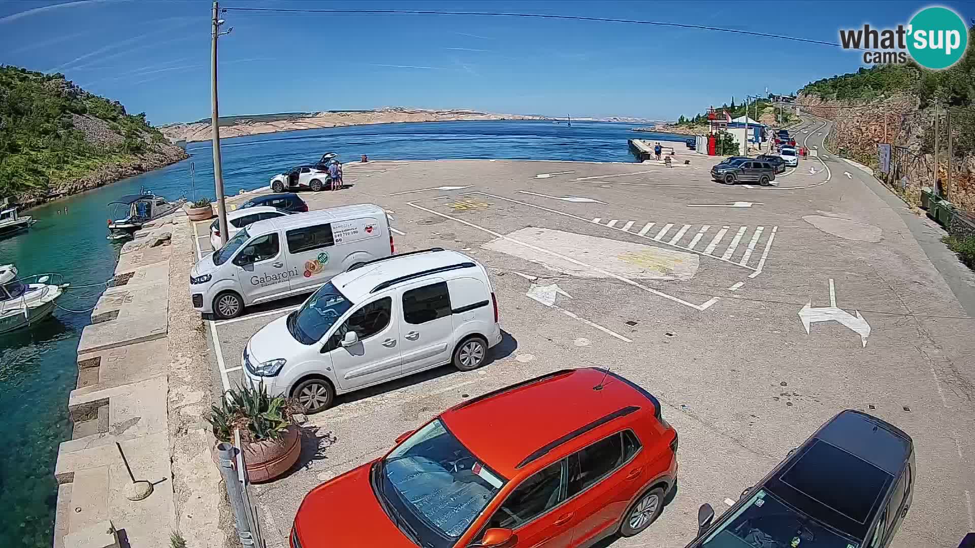 Webcam port de ferry de Prizna – vers l’île de Pag