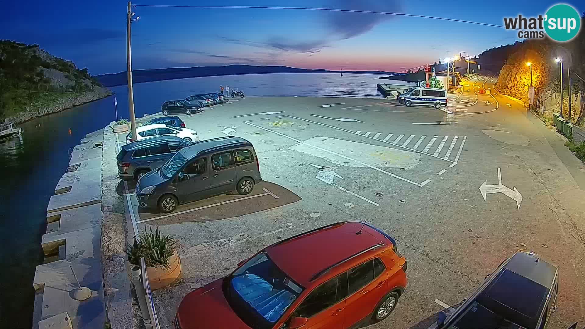 Webcam port de ferry de Prizna – vers l’île de Pag