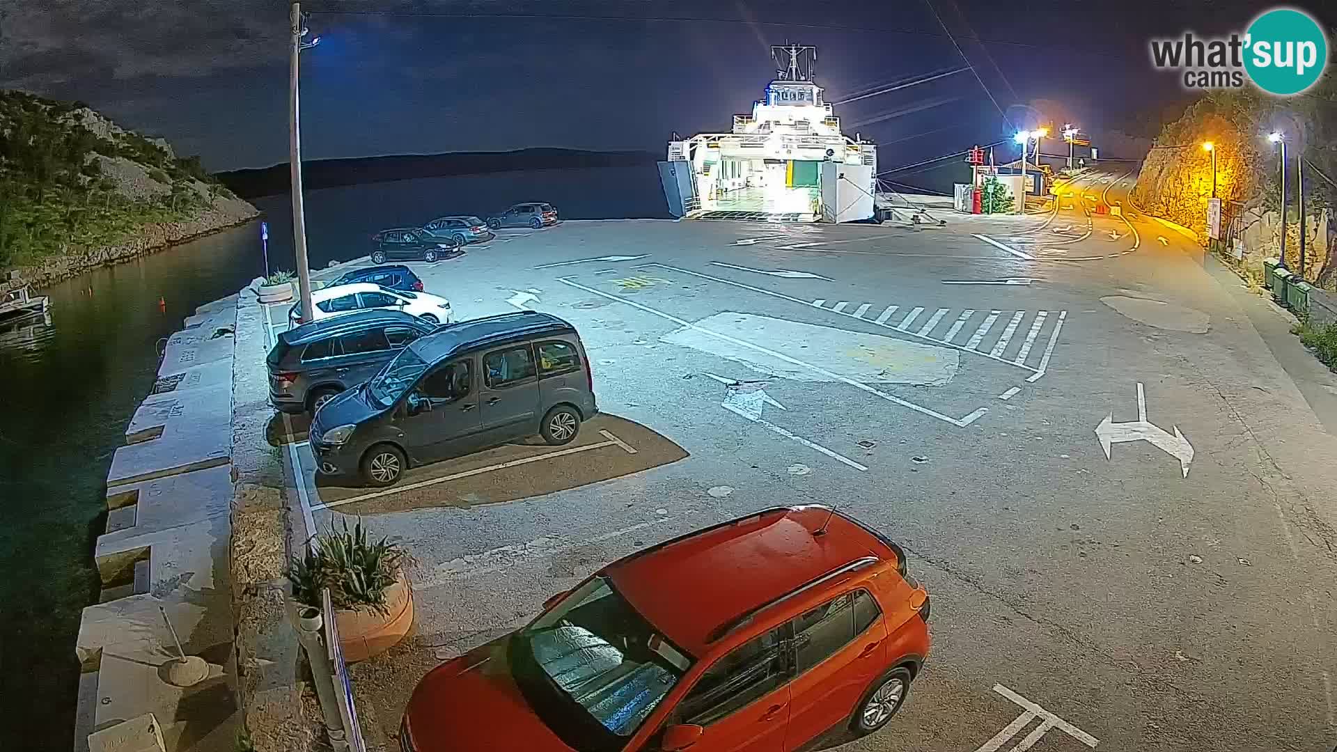 Webcam Prizna ferry port to Pag island