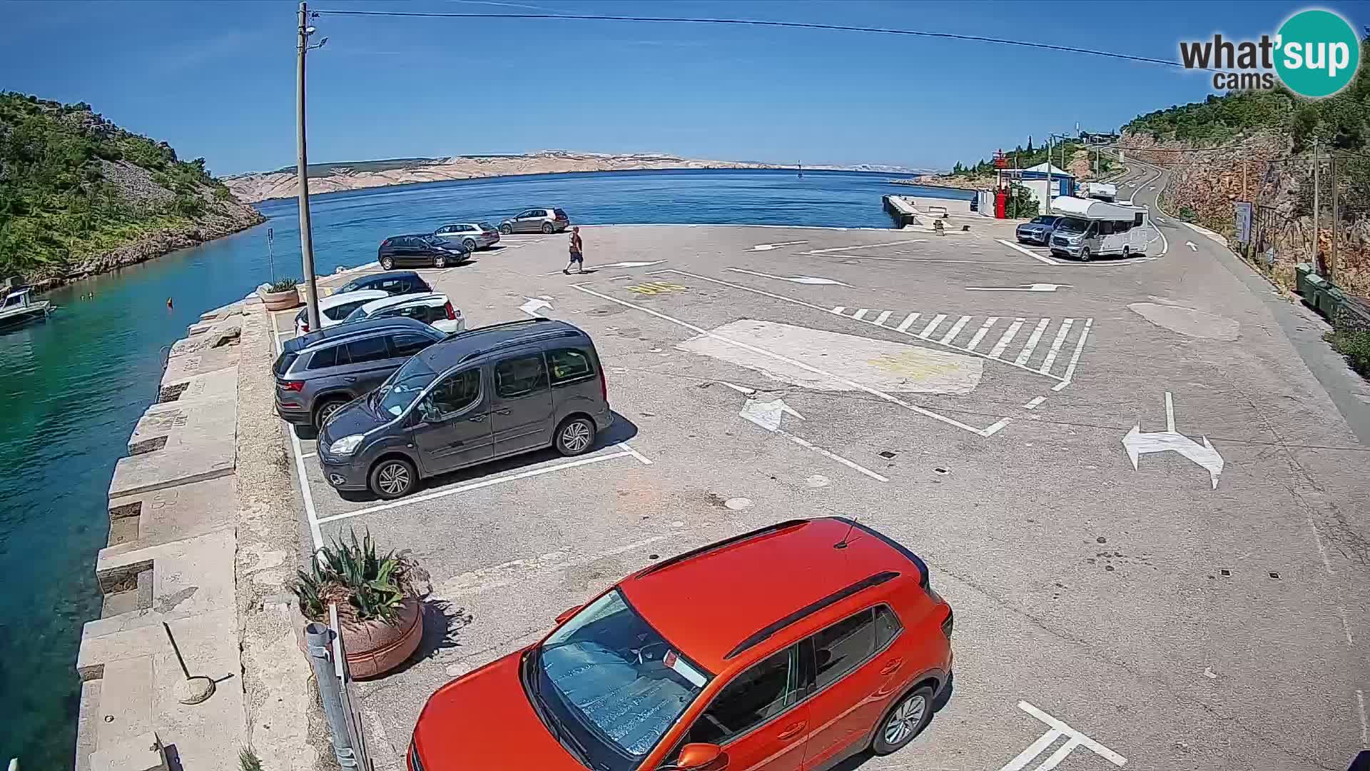 Webcam Prizna ferry port to Pag island