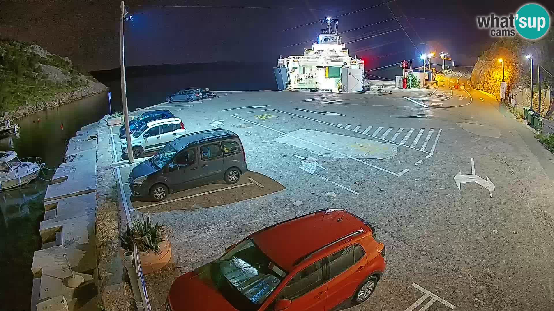 Webcam port de ferry de Prizna – vers l’île de Pag