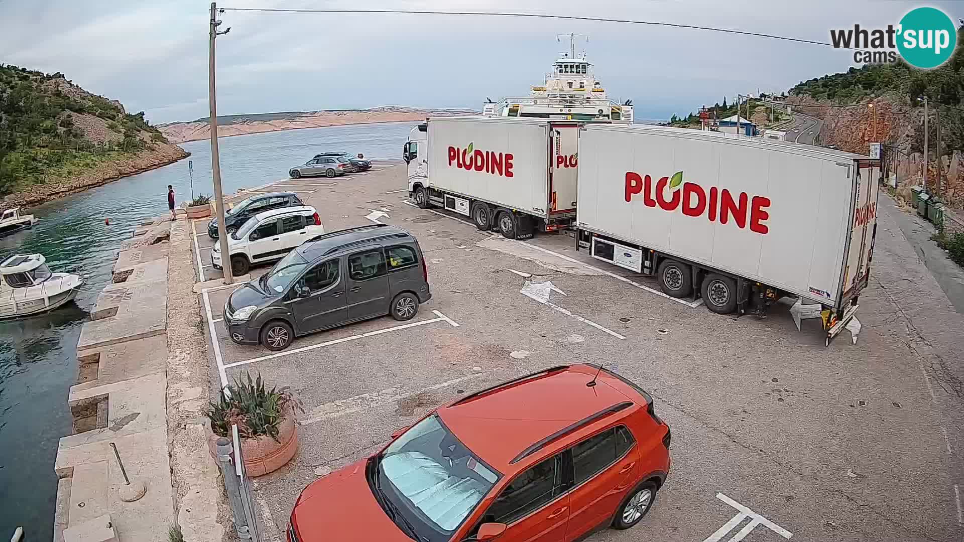 Webcam Prizna ferry port to Pag island