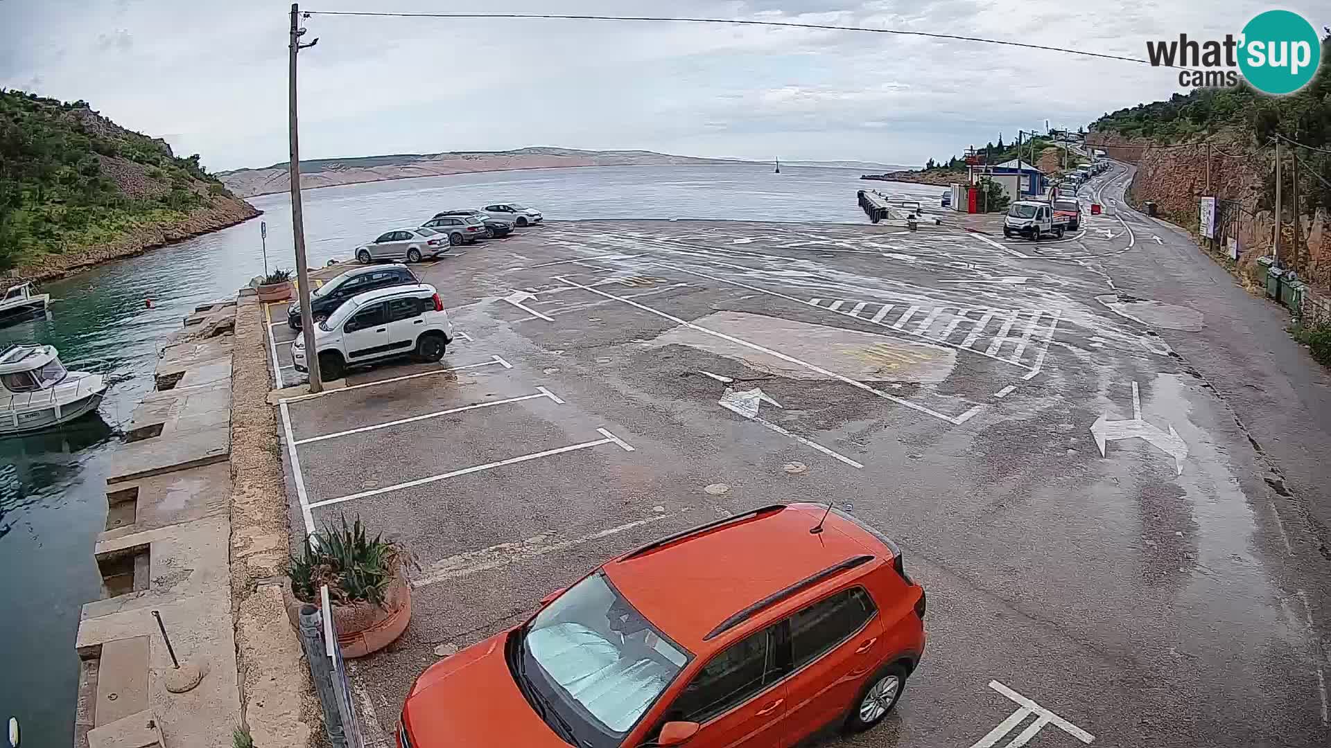 Webcam Prizna ferry port to Pag island