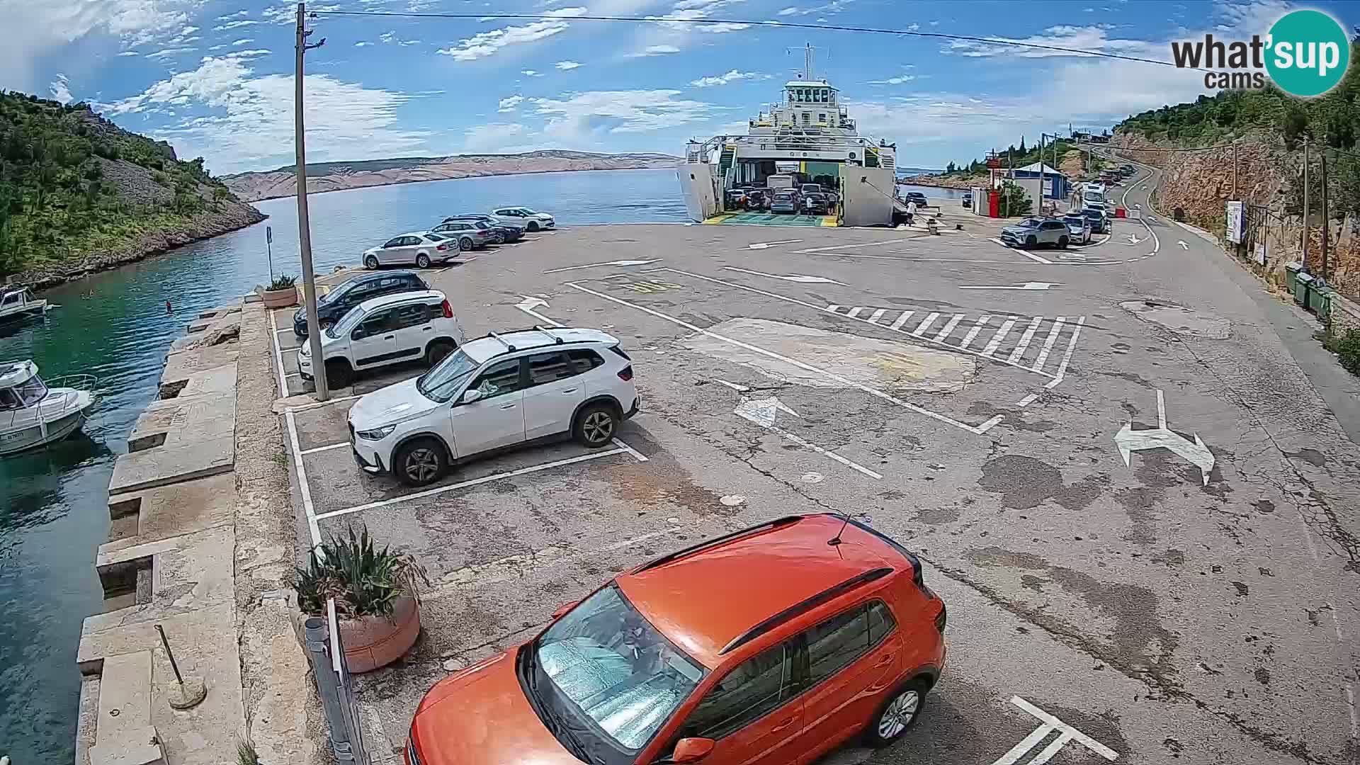 Webcam Fährhafen Prizna – zur Insel Pag