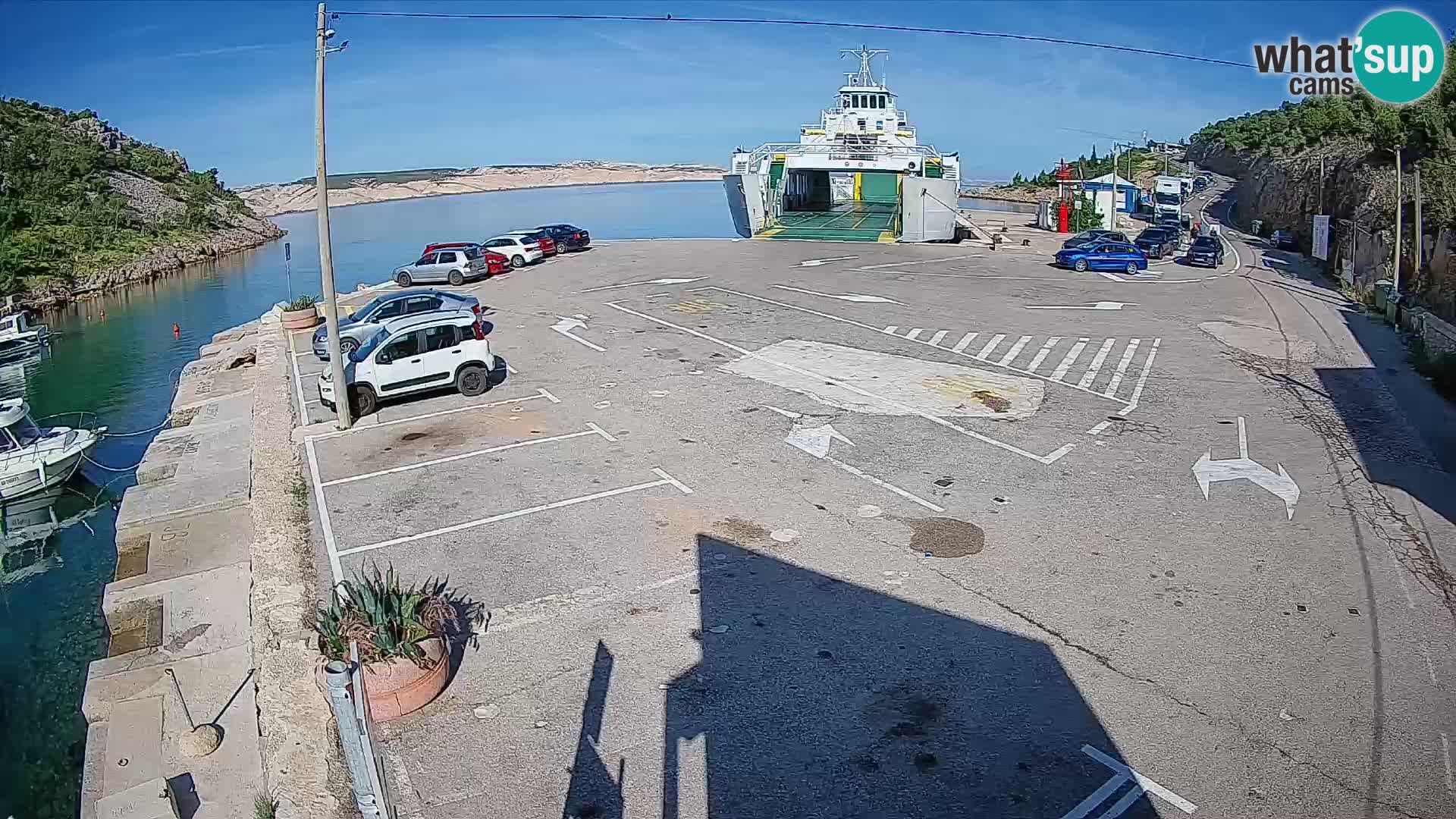 Webcam port de ferry de Prizna – vers l’île de Pag