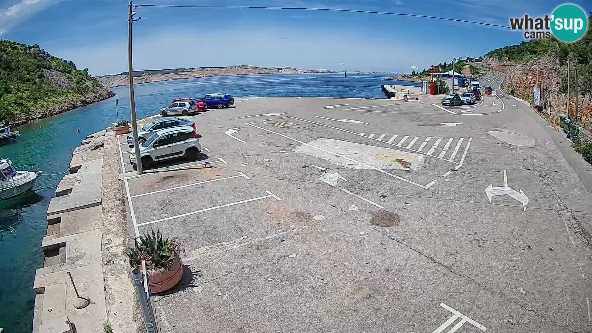Webcam port de ferry de Prizna – vers l’île de Pag