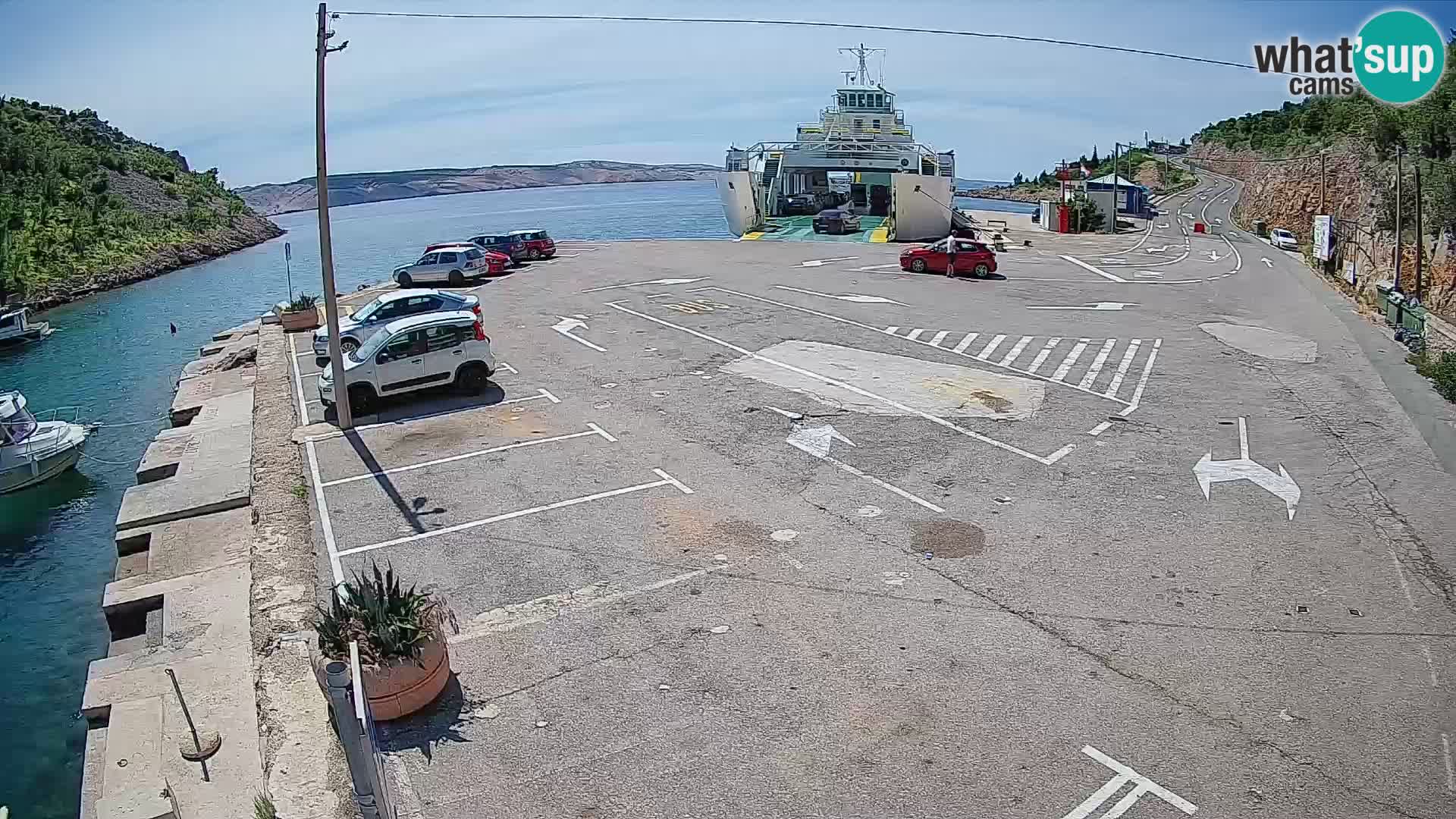 Webcam Prizna ferry port to Pag island