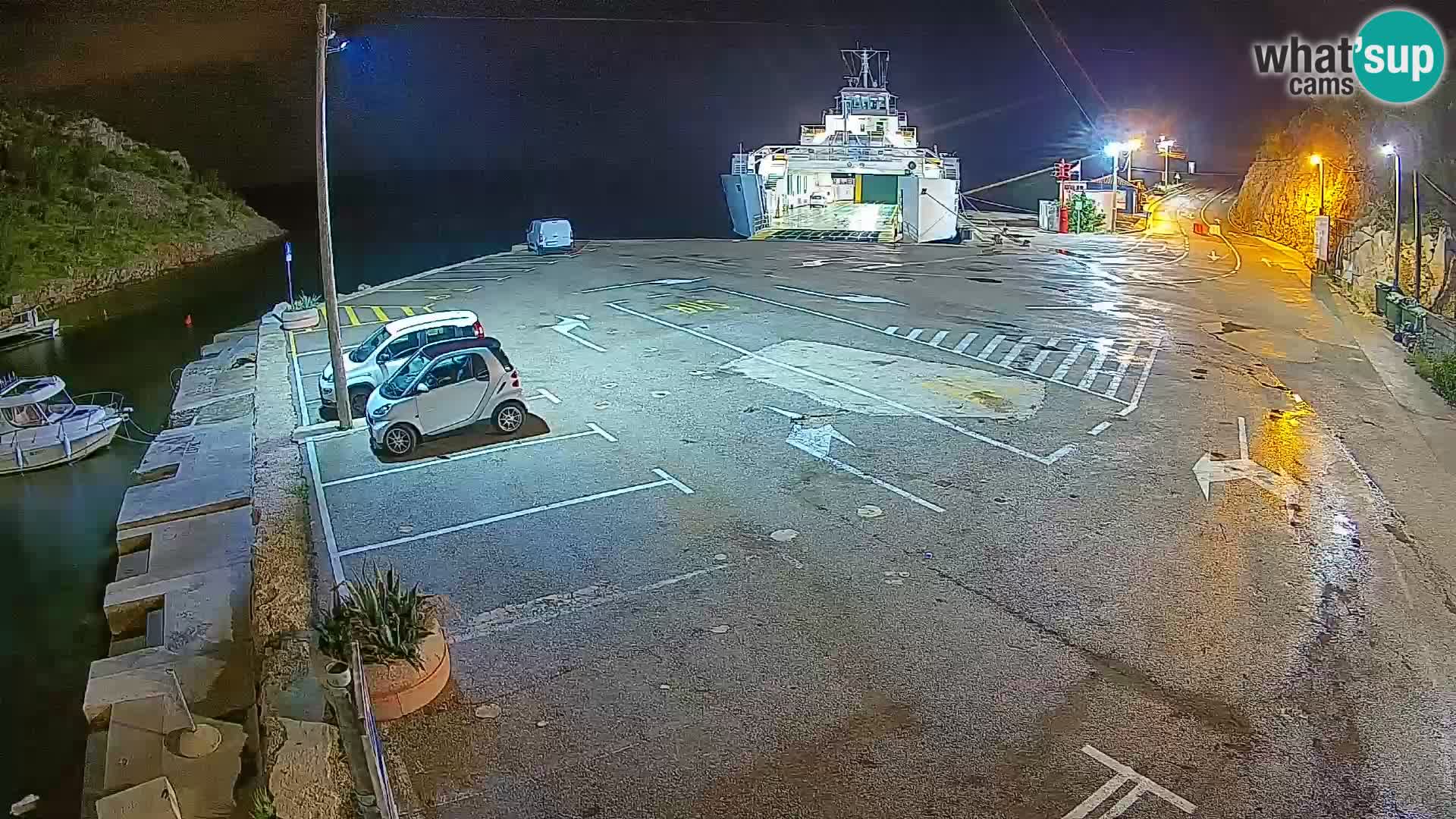 Webcam port de ferry de Prizna – vers l’île de Pag
