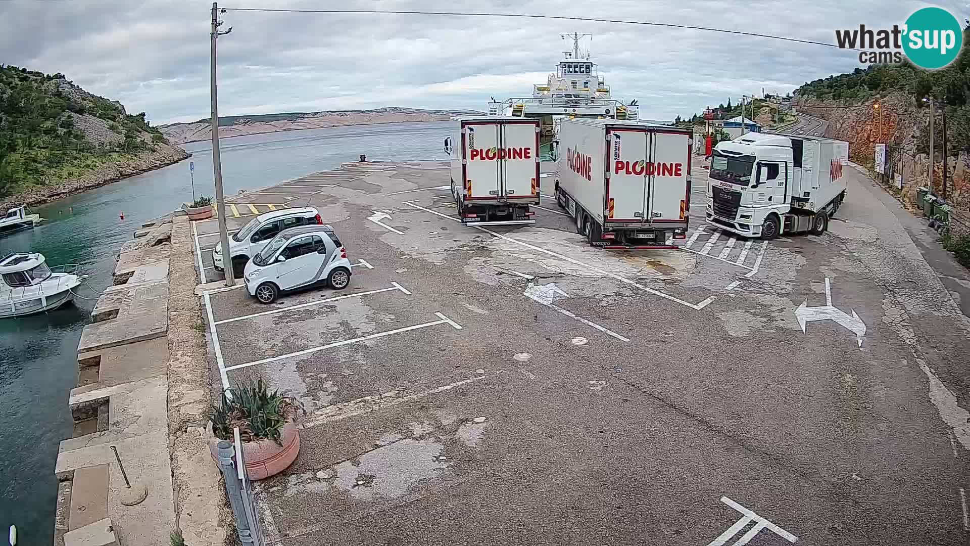 Webcam Fährhafen Prizna – zur Insel Pag
