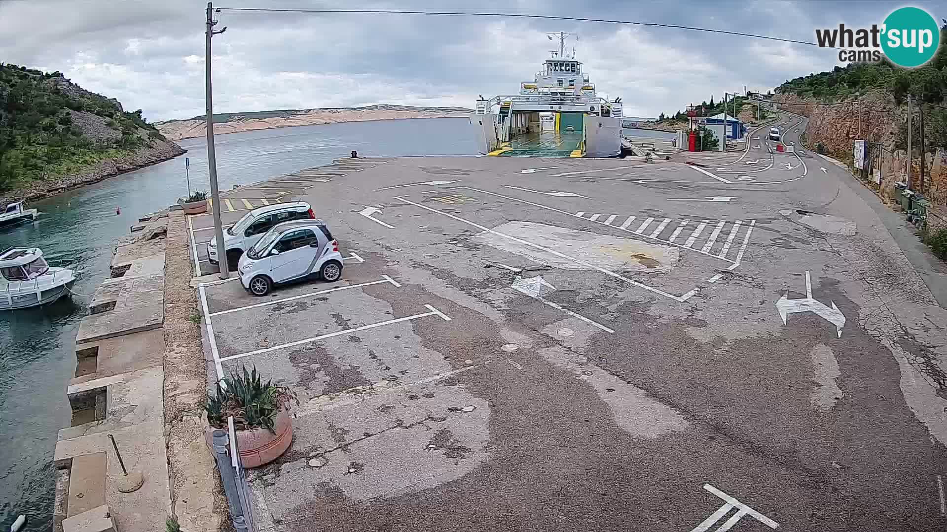 Webcam port de ferry de Prizna – vers l’île de Pag