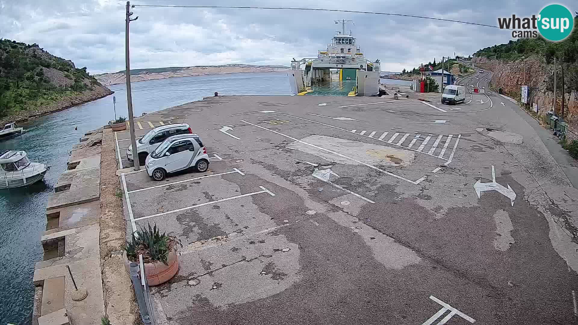 Webcam Fährhafen Prizna – zur Insel Pag