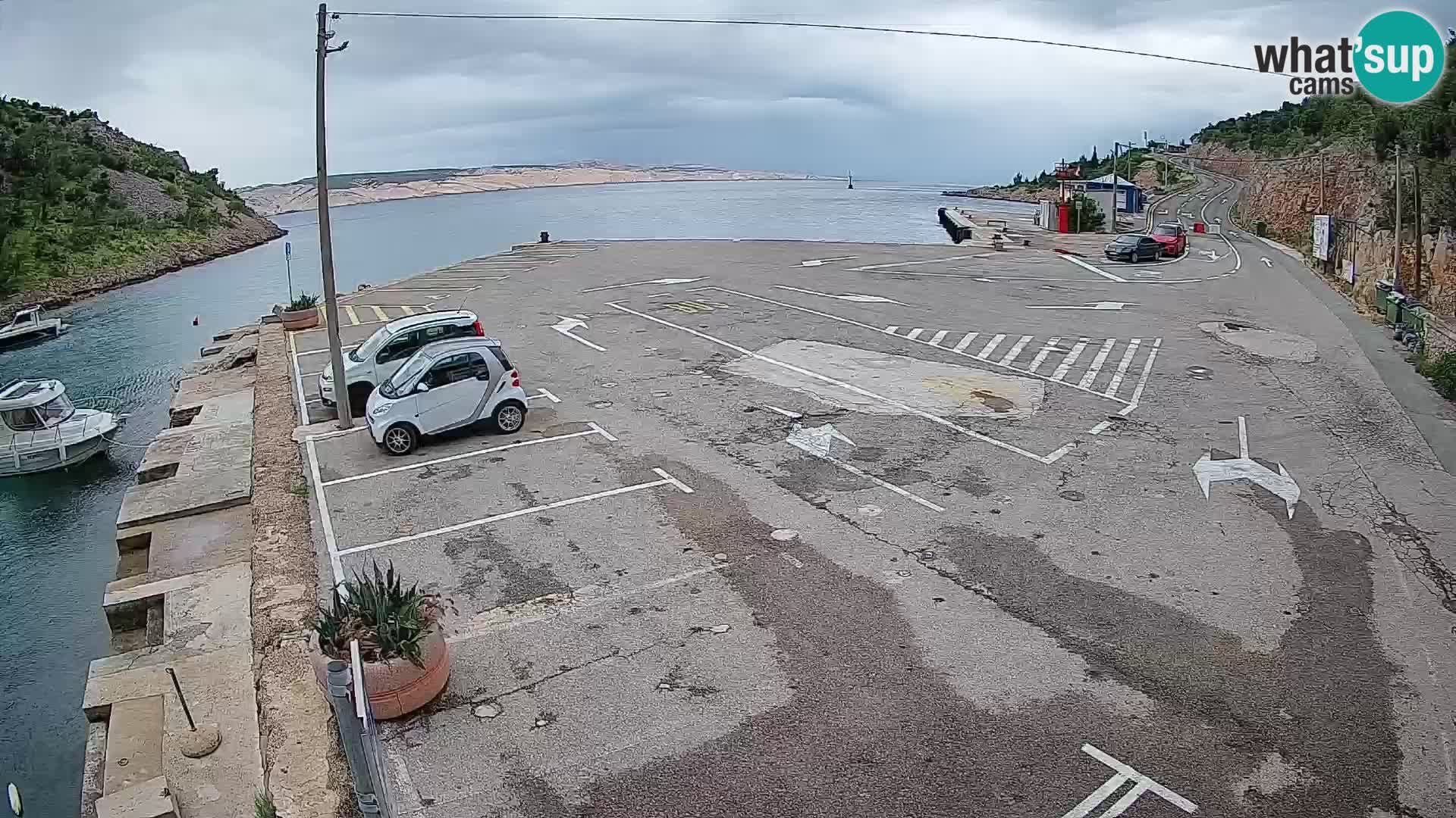 Webcam port de ferry de Prizna – vers l’île de Pag