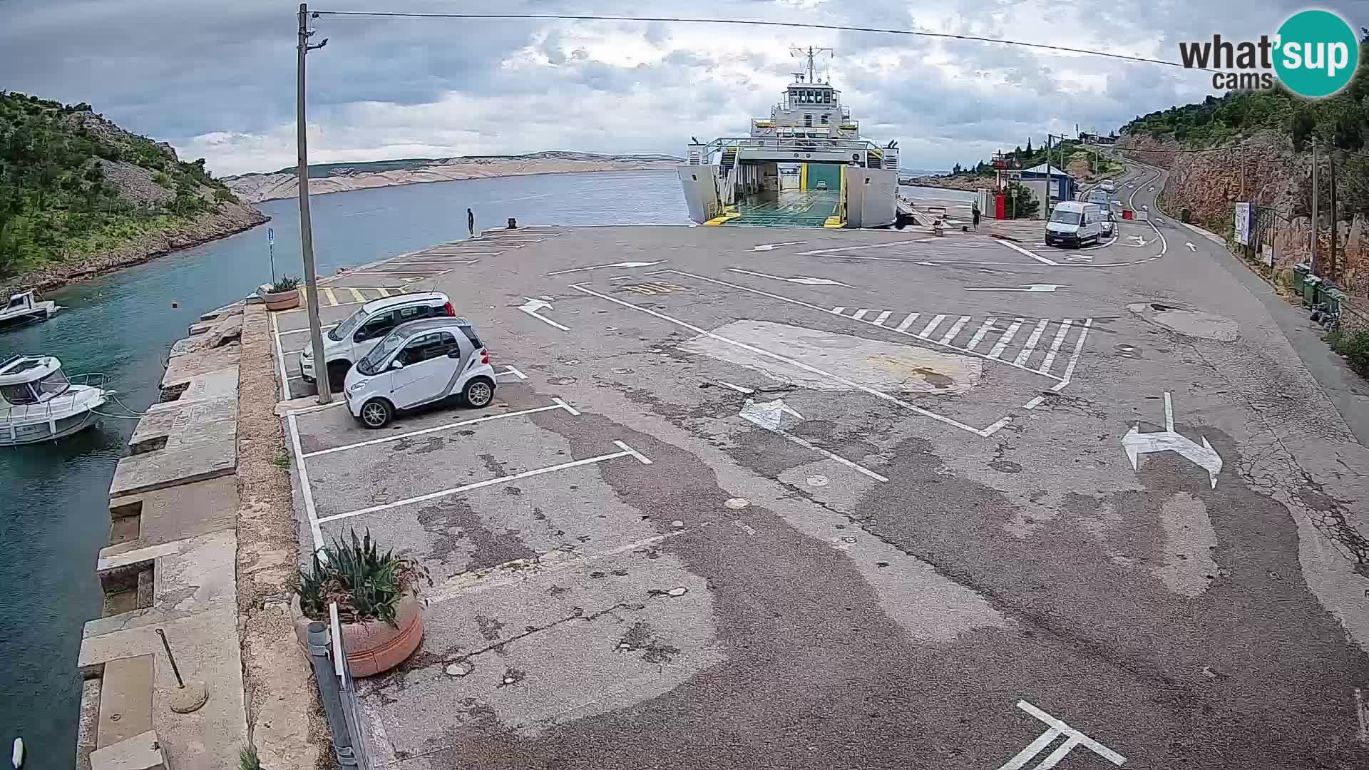 Webcam port de ferry de Prizna – vers l’île de Pag