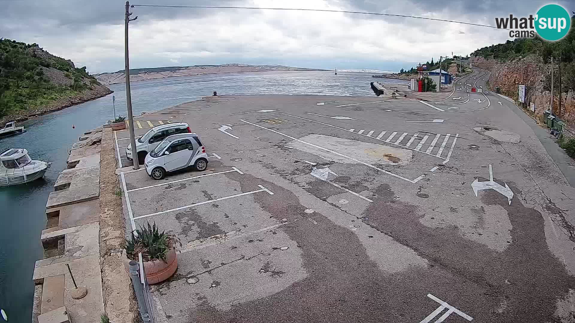 Webcam port de ferry de Prizna – vers l’île de Pag