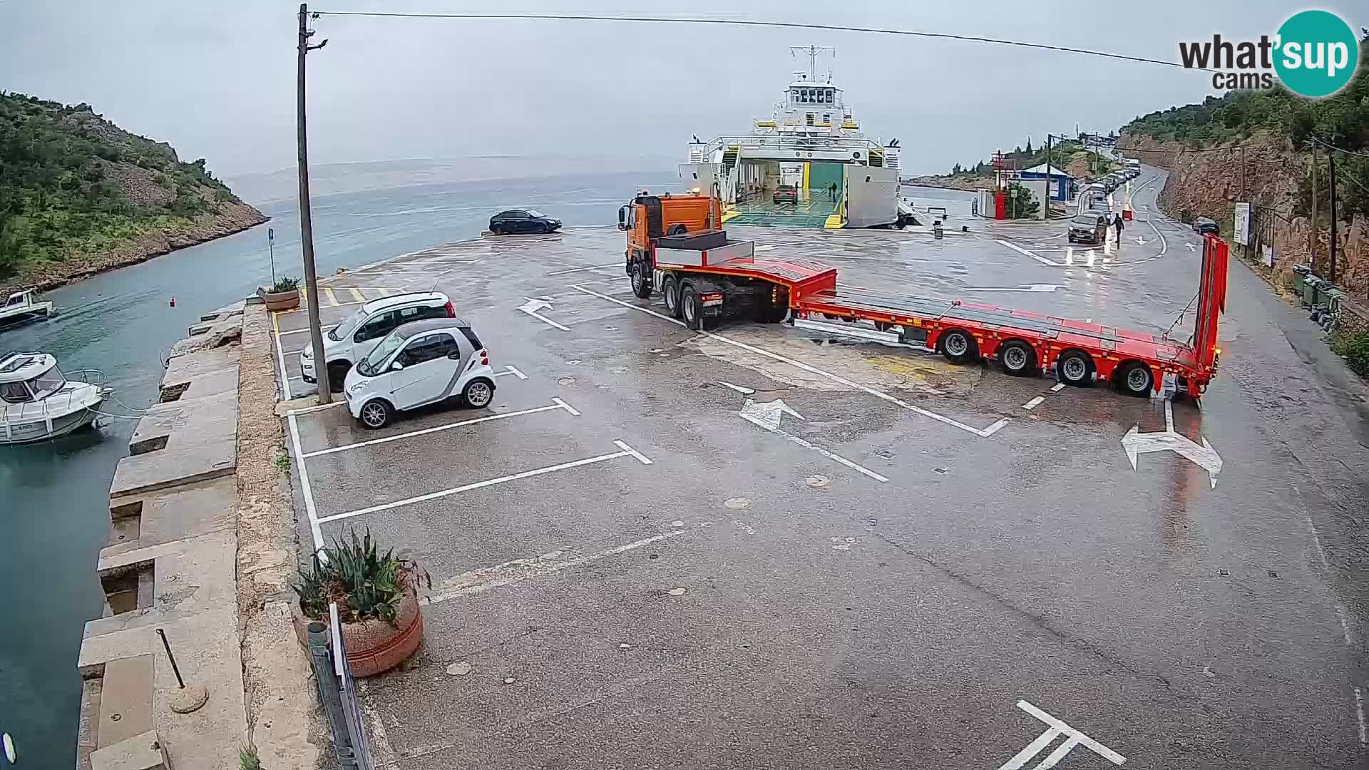Webcam port de ferry de Prizna – vers l’île de Pag
