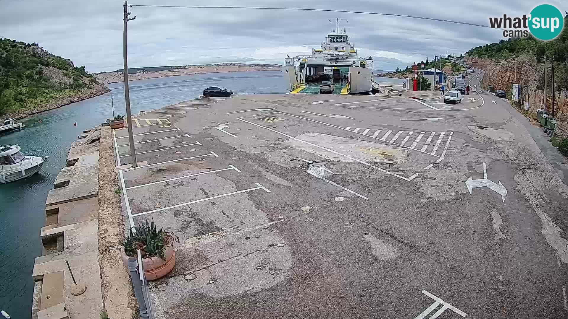 Webcam port de ferry de Prizna – vers l’île de Pag