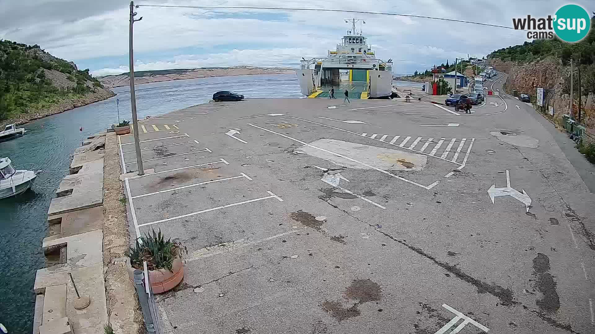 Webcam port de ferry de Prizna – vers l’île de Pag